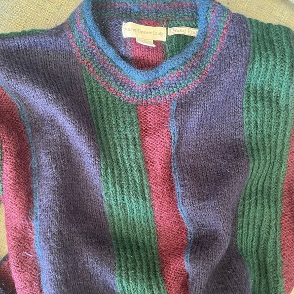 Vintage 1980s Mohair Blend Intarsia Hand-Knitted Oversized Sweater Size Small - Picture 3 of 9